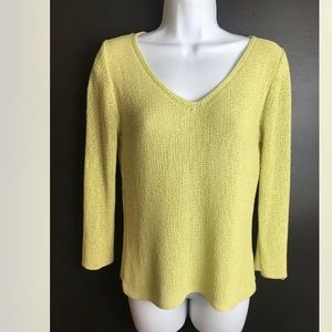 EILEEN FISHER Silk Sweater Citron Yellow Green